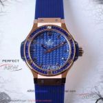 HB Factory Hublot Big Bang Tutti Frutti Blue 38 MM Diamond Bezel Swiss Quartz Ladies Watch